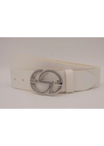 AnnaMatoni Damen Ledergürtel, weiß, casual, Gr. 100, unifarben, Rindsleder, Gürtel, mit silberner Schließe