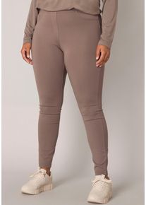 Damen Treggings, grau, casual, Gr. 48, Base Level Curvy, Obermaterial: 65% Viskose, 30% Nylon, 5% Elasthan, Hosen, mit elastischem Bund
