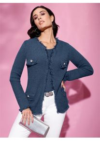 CRÉATION L CREATION L Damen Strickjacke, blau, Gr. 36, unifarben, 40% Baumwolle, 40% Viskose, 20% Modal, Strickjacken