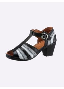 Gemini Damen Sandalette, Gr. 41, schwarz, Glattleder, sportlich, Schuhe