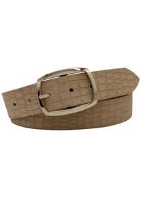 AnnaMatoni Damen Ledergürtel, beige, elegant,feminin,modisch, Gr. 100, unifarben, Kroko-Optik, Leder, Gürtel