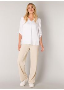 Base Level Damen Shirtbluse, weiß, casual, Gr. 36, unifarben, Web, Obermaterial: 100% Viskose, Blusen, mit V-Ausschnitt