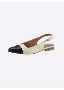 Heine Damen Ballerina, Gr. 42, beige, Leder, Leder, modisch, Schuhe