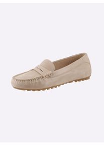 Caprice Damen Slipper, Gr. 42, beige, Veloursleder, sportlich, Schuhe