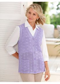 Classic Basics Damen Strickweste, lila, Gr. 40, meliert, 100% Polyacryl, Westen