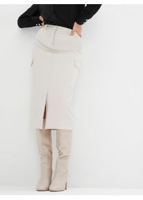Inspirationen Damen Cargorock, beige, Gr. 38, unifarben, 94% Polyester, 6% Elasthan, Röcke