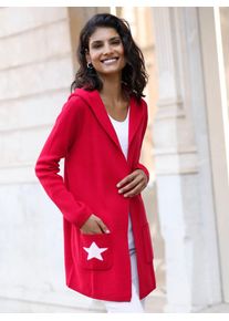 Classic Basics Damen Strickjacke, rot, Gr. 38, gemustert, mehrfarbig, 100% Polyacryl, Strickjacken