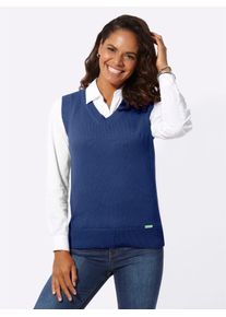 Casual Looks Damen Pullunder "Pullunder", blau, Gr. 40, unifarben, 50% Baumwolle, 50% Polyacryl, Pullover