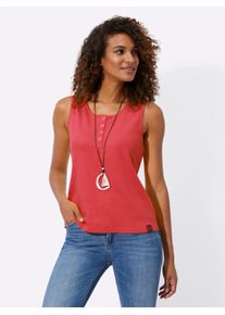Casual Looks Damen Shirttop, rot, Gr. 40, unifarben, 95% Baumwolle, 5% Elasthan, Tops