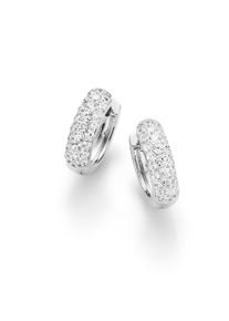 Damen Paar Creolen "mit Zirkonia Steinen, Silber 925", Silber 925 (Sterlingsilber), silber, Giorgio Martello MILANO, Silber 925 (Sterlingsilber),