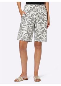 Heine Damen Bermudas, schwarz, Gr. 40, bedruckt, gemustert, 100% Baumwolle, Hosen