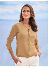 Heine Damen Strickjacke, braun, Gr. 38, unifarben, 100% Baumwolle, Strickjacken