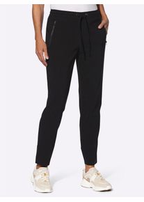 Classic Basics Damen Schlupfhose, schwarz, Gr. 44, unifarben, 72% Viskose, 25% Polyamid, 3% Elasthan, Hosen