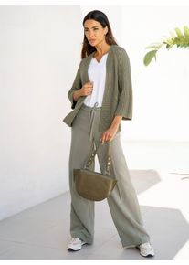 Heine Damen Cardigan, grün, Gr. 36, unifarben, 50% Baumwolle, 50% Polyacryl, Strickjacken