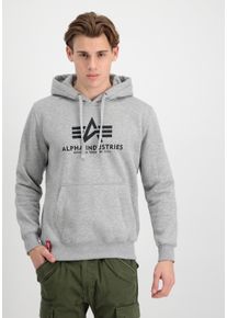 Herren Hoodie "Alpha Industries Men - Hoodies Basic Hoodie", grau, Gr. XXL, Alpha Industries, Obermaterial: 80% Baumwolle, 20% Polyester, Sweatshirts