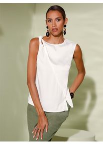 CRÉATION L CREATION L Damen Blusentop, beige, Gr. 40, unifarben, 97% Polyester, 3% Elasthan, Blusen
