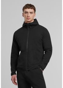 MisterTee Herren Sweatjacke "MisterTee Basic Hooded Zipper", schwarz, Gr. S, unifarben, 80% Baumwolle, 20% Polyester, Sweatjacken