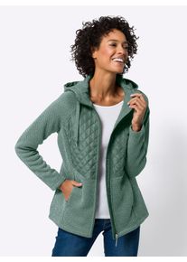 Classic Basics Damen Langjacke, grün, Gr. 52, gemustert, 100% Polyester, Einsatz:100% Polyester, Wattierung:100% Polyester, Jacken