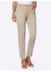Classic Basics Damen Bequeme Jeans, beige, Gr. 42, unifarben, 97% Baumwolle, 3% Elasthan, Jeans