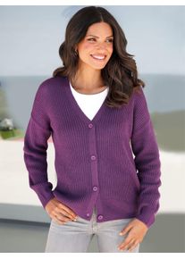 Classic Basics Damen Strickjacke, lila, Gr. 40, unifarben, 100% Polyacryl, Strickjacken