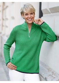 Classic Basics Damen Strickpullover "Langarm-Pullover", grün, Gr. 48, gemustert, mehrfarbig, 100% Polyacryl, Pullover