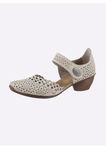 Rieker Damen Pumps, Gr. 40, beige, Glattleder, sportlich, Schuhe