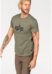 Herren T-Shirt "Basic T-Shirt", grün, modisch, Gr. XXXL, Alpha Industries, bedruckt, Single Jersey, Obermaterial: 100% Baumwolle, Shirts