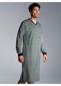 TRIGEMA Herren Pyjama "TRIGEMA Nachthemd mit Allover-Print", Gr. L, blau, 100% Baumwolle, Basic, Homewear-Sets