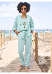 Heine Damen Jackenblazer "Blazer", grün, Gr. 38, 70% Lyocell, 30% Leinen, Blazer
