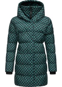 Ragwear Damen Steppmantel "Niara Print", blau, modisch, Gr. XL, Obermaterial: 100% Polyester, Innenfutter: 100% Polyester, Wattierung: 100%
