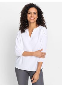 Inspirationen Damen Schlupfbluse, beige, Gr. 40, unifarben, 100% Baumwolle, Blusen