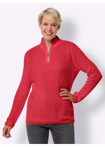 Classic Basics Damen Strickpullover "Langarm-Pullover", pink, Gr. 42, gemustert, mehrfarbig, 100% Polyacryl, Pullover