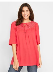 Inspirationen Damen Kurzarmbluse, orange, Gr. 38, unifarben, 100% Viskose, Blusen