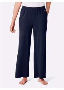 feel good Damen Dehnbund-Hose, Gr. 18, blau, 50% Baumwolle, 50% Polyester, gemustert, animal-print, unifarben, Hosen