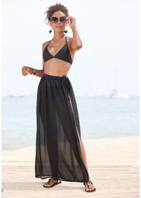 Lascana Damen Wickelrock, schwarz, sexy, Gr. 42, unifarben, Chiffon, Obermaterial: 100% Polyester, Röcke, aus leichter Chiffonware, Strandrock