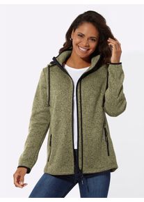 Casual Looks Damen Fleecejacke, grün, Gr. 38, meliert, 100% Polyester, Jacken