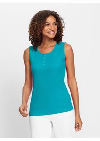 Casual Looks Damen Shirttop, blau, Gr. 36, unifarben, 95% Baumwolle, 5% Elasthan, Tops