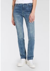 Arizona Damen Gerade Jeans "Ultra-Stretch", blau, Basic, Gr. 42, unifarben, Denim/Jeans, Obermaterial: 74% Baumwolle, 24% Polyester, 2% Elasthan,