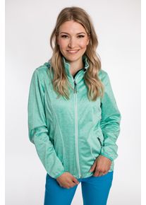 DEPROC Active Damen Softshelljacke "JOSEPHIN PEAK WOMEN", blau, casual, Gr. 44, 100% Polyester, Jacken, mit abnehmbarer Kapuze