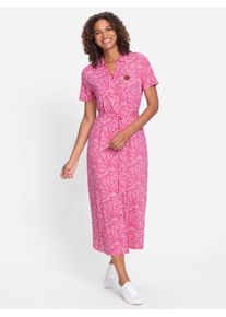 Casual Looks Damen Jerseykleid "Jersey-Kleid", pink, Gr. 19, gemustert, mehrfarbig, Jersey, Single Jersey, 95% Viskose, 5% Elasthan, Kleider