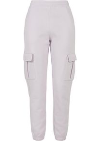 Urban Classics Damen Jogginghose "Urban Classics Damen Ladies High Waist Cargo Sweat Pants", lila, Gr. XXXL, unifarben, 65% Baumwolle, 35% Polyester,