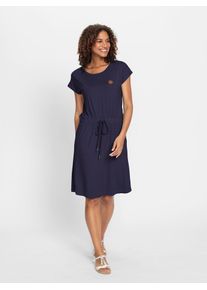 Casual Looks Damen Jerseykleid "Jersey-Kleid", blau, Gr. 36, unifarben, Jersey, Single Jersey, 95% Viskose, 5% Elasthan, Kleider