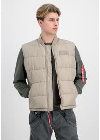 Herren Funktionsweste "Alpha Industries Men - Vests Puffer Vest Light Weight", beige, Gr. S, Alpha Industries, Obermaterial: 100% Polyester, Futter: