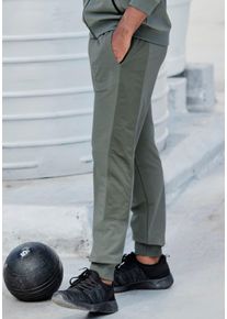 Le Jogger Herren Sweatpants, grün, sportlich, Gr. S, unifarben, Obermaterial: 50% Polyester, 45% Baumwolle, 5% Elasthan, Hosen, mit farblichen