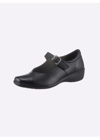 Classic Basics Damen Ballerina, Gr. 42, schwarz, Glattleder, feminin, Schuhe