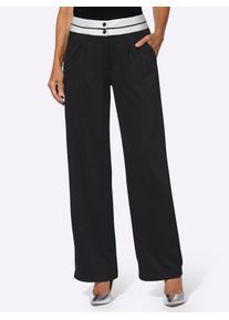 Classic Basics Damen Bundfaltenhose, schwarz, Gr. 52, unifarben, 100% Polyester, Hosen