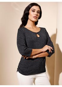 CRÉATION L CREATION L Damen 3/4 Arm-Pullover "3/4-Arm-Pullover", schwarz, Gr. 40, unifarben, 53% Lyocell, 23% Baumwolle, 16% Polyester, 8% metallisierte Fasern,