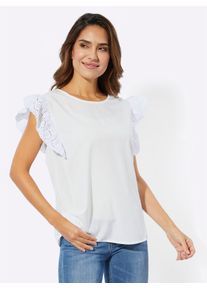 Classic Basics Damen Blusentop, beige, Gr. 50, unifarben, 100% Baumwolle, Spitze:100% Baumwolle, Blusen