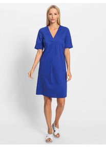 Heine Damen Sommerkleid "Kleid", blau, Gr. 46, unifarben, 68% Baumwolle, 30% Polyamid, 2% Elasthan, Kleider