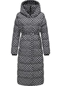Ragwear Damen Steppmantel "Niara Long Print", schwarz, modisch, Gr. XS, Außenmaterial: 100% Polyester, Innenfutter: 100% Polyester, Wattierung: 100%